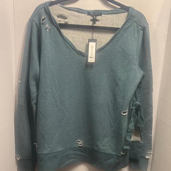 Romeo and Juliet couture, Distressed Teal  and grey size m Sweatshirt set - Picture 1 of 7